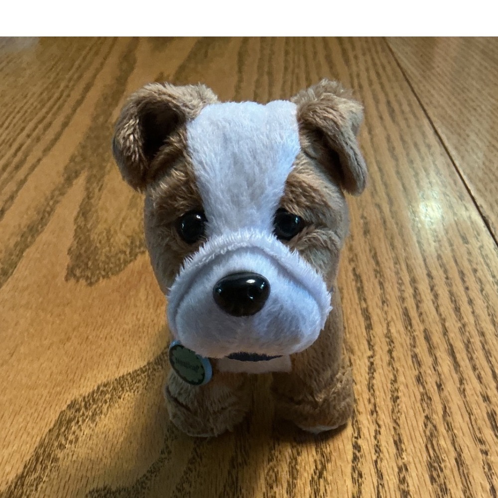 American Girl Meatloaf Bulldog Plush Pet Dog Truly Me Tan White Blue Collar 2013